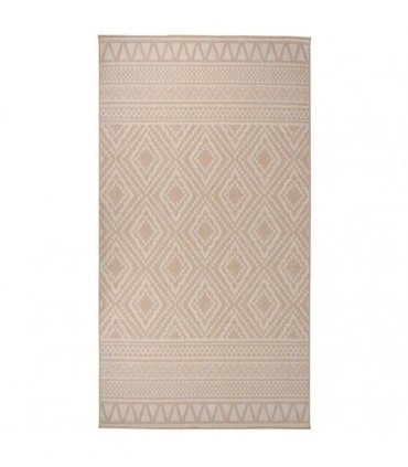 vidaXL Outdoor Flatweave Rug 80x150 cm Brown Stripes