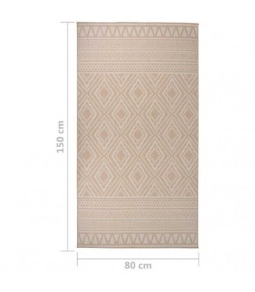 vidaXL Outdoor Flatweave Rug 80x150 cm Brown Stripes