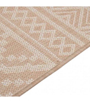 vidaXL Outdoor Flatweave Rug 80x250 cm Brown Stripes