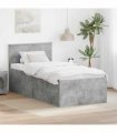vidaXL Bed Frame Concrete Grey 75 x 190 cm Engineered Wood
