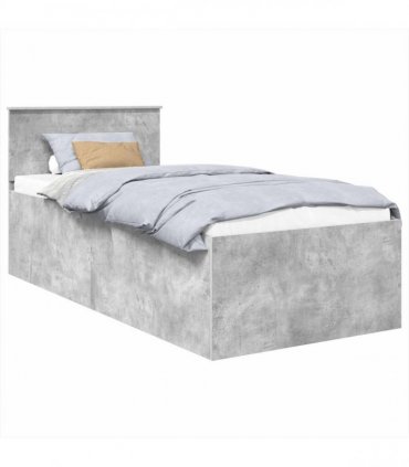 vidaXL Bed Frame Concrete Grey 75 x 190 cm Engineered Wood