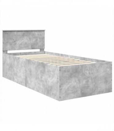 vidaXL Bed Frame Concrete Grey 75 x 190 cm Engineered Wood