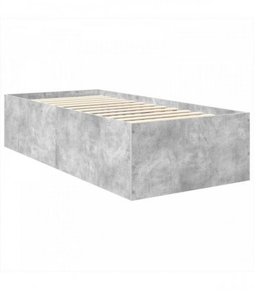 vidaXL Bed Frame Concrete Grey 75 x 190 cm Engineered Wood