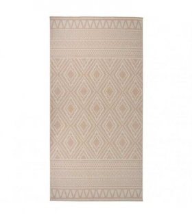 vidaXL Outdoor Flatweave Rug 100x200 cm Brown Stripes