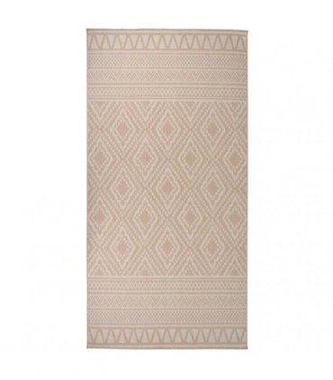 vidaXL Outdoor Flatweave Rug 100x200 cm Brown Stripes