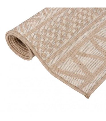 vidaXL Outdoor Flatweave Rug 100x200 cm Brown Stripes