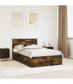 vidaXL Bed Frame Smoked Oak 120 x 190 cm Engineered Wood