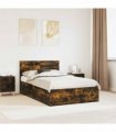 vidaXL Bed Frame Smoked Oak 120 x 190 cm Engineered Wood