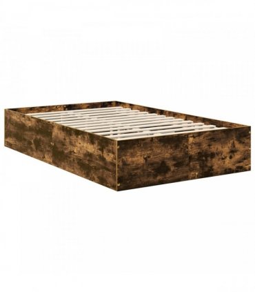 vidaXL Bed Frame Smoked Oak 120 x 190 cm Engineered Wood