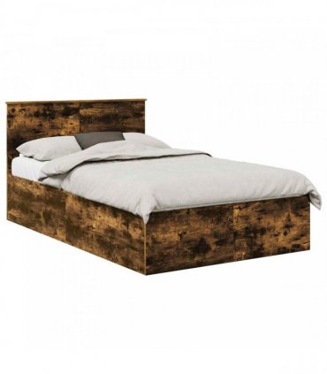 vidaXL Bed Frame Smoked Oak 120 x 200 cm Engineered Wood