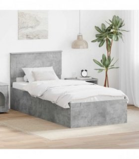 vidaXL Bed Frame Concrete Grey 100 x 200 cm Engineered Wood