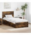 vidaXL Bed Frame Smoked Oak 100 x 200 cm Engineered Wood