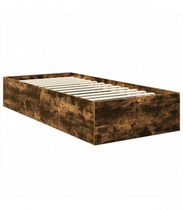 vidaXL Bed Frame Smoked Oak 100 x 200 cm Engineered Wood