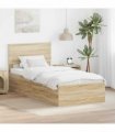 vidaXL Bed Frame with Headboard Sonoma Oak 75 x 190 cm Engineered Wood