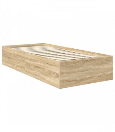 vidaXL Bed Frame with Headboard Sonoma Oak 75 x 190 cm Engineered Wood