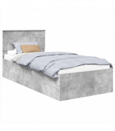 vidaXL Bed Frame Concrete Grey 75 x 190 cm Engineered Wood