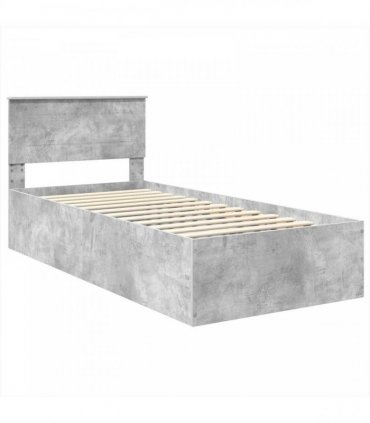 vidaXL Bed Frame Concrete Grey 75 x 190 cm Engineered Wood