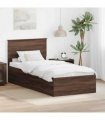 vidaXL Bed Frame with Headboard Brown Oak 75 x 190 cm Engineered Wood