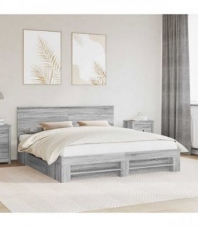 vidaXL Bed Frame Grey Sonoma 180 x 200 cm Engineered Wood