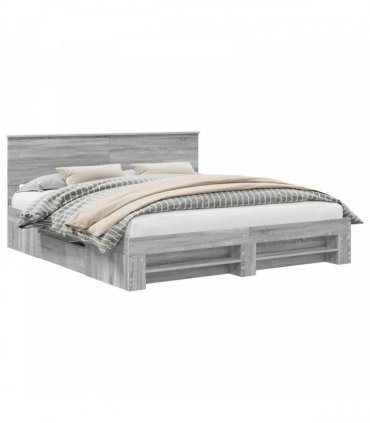 vidaXL Bed Frame Grey Sonoma 180 x 200 cm Engineered Wood