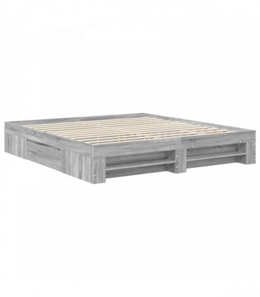 vidaXL Bed Frame Grey Sonoma 180 x 200 cm Engineered Wood