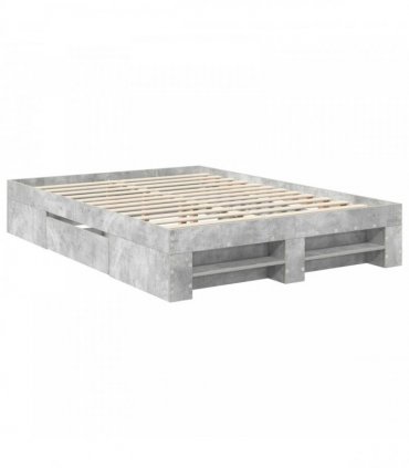 vidaXL Bed Frame Concrete Grey 140 x 200 cm Engineered Wood