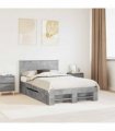 vidaXL Bed Frame Concrete Grey 120 x 200 cm Engineered Wood