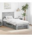 vidaXL Bed Frame Concrete Grey 100 x 200 m Engineered Wood