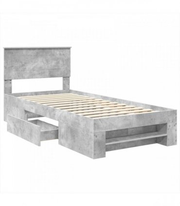 vidaXL Bed Frame Concrete Grey 75 x 190 cm Engineered Wood