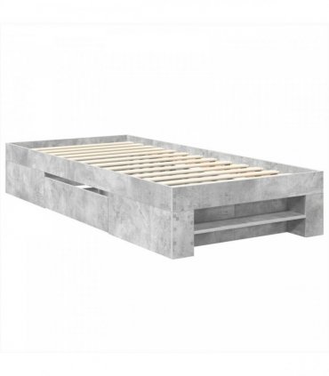vidaXL Bed Frame Concrete Grey 75 x 190 cm Engineered Wood