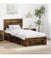 vidaXL Bed Frame Smoked Oak 75 x 190 cm Engineered Wood