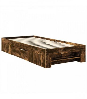 vidaXL Bed Frame Smoked Oak 75 x 190 cm Engineered Wood