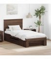 vidaXL Bed Frame Brown Oak 75 x 190 cm Engineered Wood