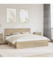 vidaXL Bed Frame Sonoma Oak 200 x 200 cm Engineered Wood