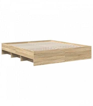vidaXL Bed Frame Sonoma Oak 200 x 200 cm Engineered Wood
