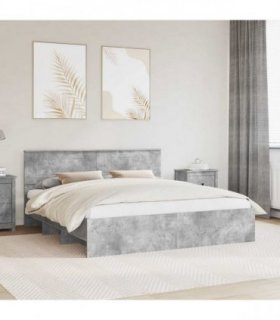 vidaXL Bed Frame Concrete Grey 200 x 200 cm Engineered Wood