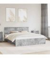 vidaXL Bed Frame Concrete Grey 200 x 200 cm Engineered Wood