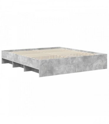 vidaXL Bed Frame Concrete Grey 200 x 200 cm Engineered Wood