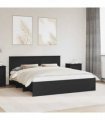 vidaXL Bed Frame with Headboard Black 180 x 200 cm Engineered Wood