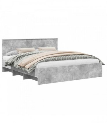 vidaXL Bed Frame Concrete Grey 180 x 200 cm Engineered Wood