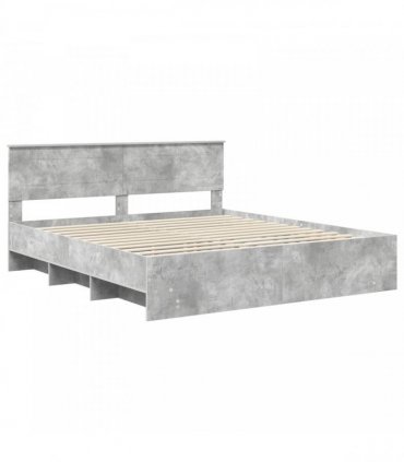 vidaXL Bed Frame Concrete Grey 180 x 200 cm Engineered Wood