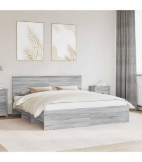 vidaXL Bed Frame Grey Sonoma 180 x 200 cm Engineered Wood