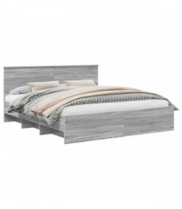 vidaXL Bed Frame Grey Sonoma 180 x 200 cm Engineered Wood