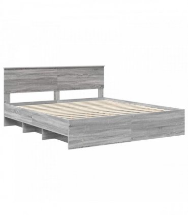 vidaXL Bed Frame Grey Sonoma 180 x 200 cm Engineered Wood
