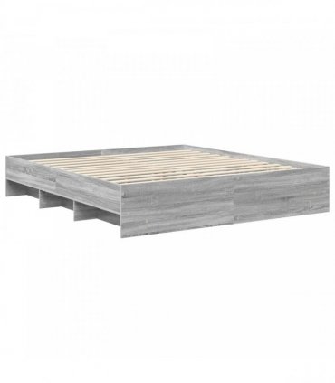 vidaXL Bed Frame Grey Sonoma 180 x 200 cm Engineered Wood