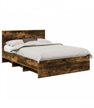 vidaXL Bed Frame Smoked Oak 160 x 200 cm Engineered Wood