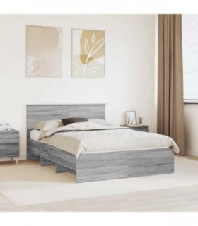 vidaXL Bed Frame Grey Sonoma 160 x 200 cm Engineered Wood