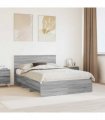vidaXL Bed Frame Grey Sonoma 160 x 200 cm Engineered Wood
