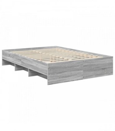 vidaXL Bed Frame Grey Sonoma 160 x 200 cm Engineered Wood