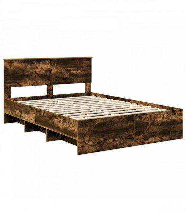 vidaXL Bed Frame Smoked Oak 150 x 200 cm Engineered Wood